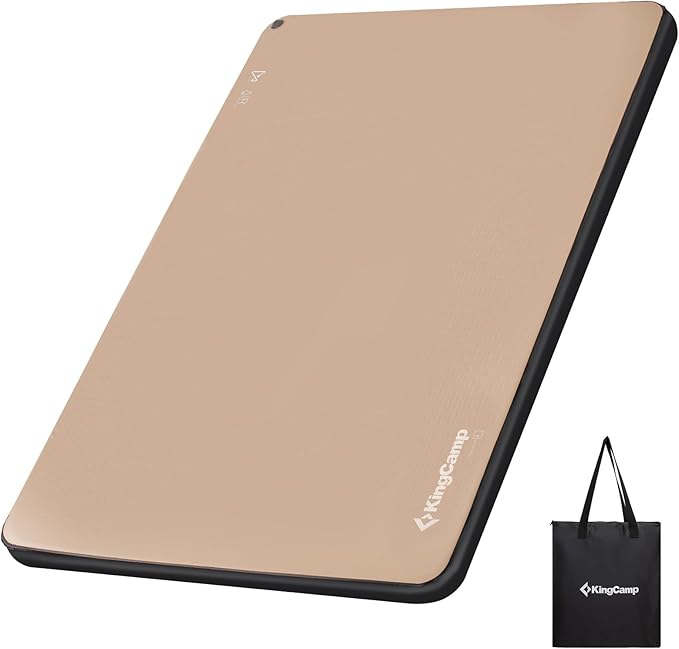 Kingcamp FLEXIREST 5.0 Sleeping Pad for Camping, PVC-Free Air Inflatable High Support Compact Camping Mattress with Pump Sack for Glamping Tent Cot Car Travel, Double