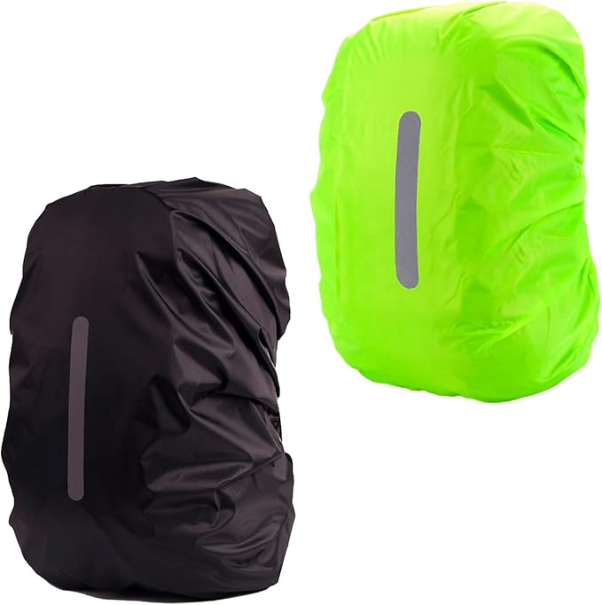 2 Pack Waterproof Rain Cover for Backpack, Backpack Rain Cover with Reflective Strip，Rucksack Rain Cover for Bicycling/Hiking