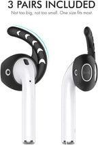 AhaStyle 3 Pairs AirPods Ear Hooks Cover Silicone Accessories Compatible with Apple AirPods and EarPods Headphones(Black,White,Red)