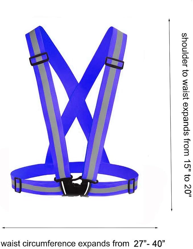 Reflective Vest Running Gear 3Pack, Adjustable Safety Vests High Visible Reflective Belt Straps