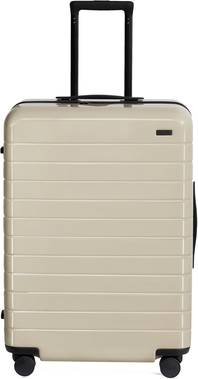 Away Medium Checked Luggage, Lightweight Hard Shell Suitcase with Spinner Wheels, Durable Rolling Luggage, TSA Lock, 26 Inch, Salt White