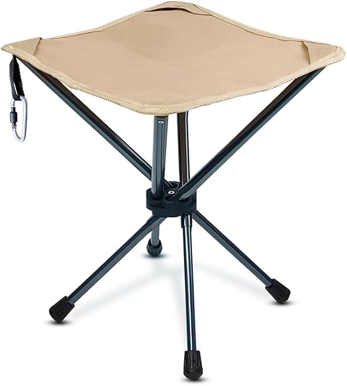Lightweight Camping Stool 7075 Aluminum Small Folding Camping Portable Chair with Carry Bag Retractable Backpacking Stool for Travel Camping Hiking Fishing Garden Work Picnic BBQ Outdoor