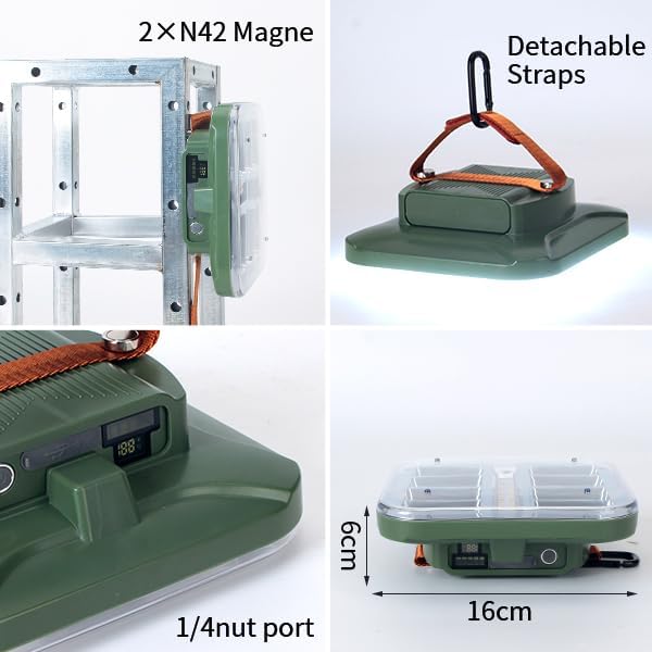 Rechargeable Camping Lantern 18000mAh Tent Light with USB Charging, Digital Display, Ultra Bright LED, Anti-Glare, IP63 Rainproof, Portable Flashlight for Outdoor & Emergency Use