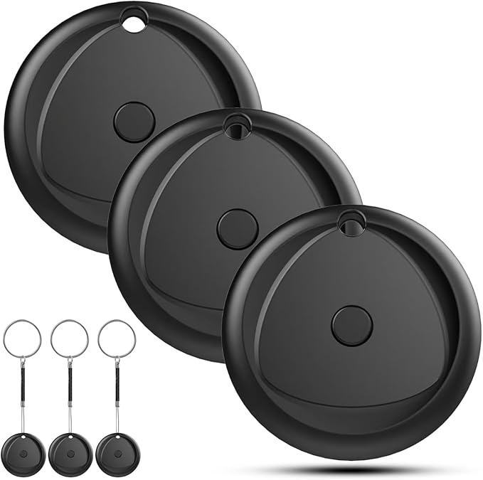 Tracker Tags-3 Pack Work with Apple Find My (iOS Only), [Apple MFi Certified] Key Finder and Item Locator, New Bluetooth 5.3 Tracker, Replaceable Battery Smart Tag for Keys, Wallet, Luggage etc