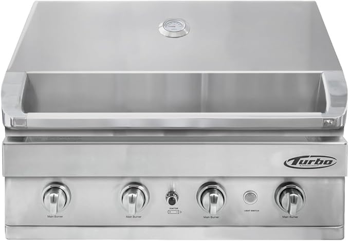 Turbo 32-inch 4-Burner Built-In BBQ Gas Grill - Propane