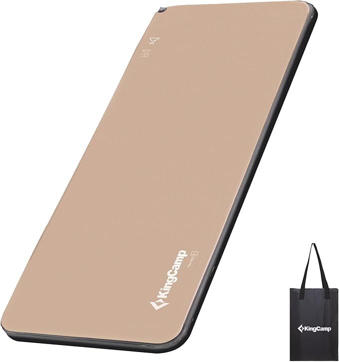 Kingcamp FLEXIREST 5.0 Sleeping Pad for Camping, PVC-Free Air Inflatable High Support Compact Camping Mattress with Pump Sack for Glamping Tent Cot Car Travel, 79"*30"*2"