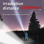 Super Bright Rechargeable Spotlight, Handheld Tactical Flashlight 4 Modes High Power Portable Waterproof LED Searchlight USB Output P90 Camping Torch for Outdoor (P90-Large Size)