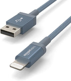 Amazon Basics USB-A to Lightning Cable, Apple MFi Certified, Nylon Braided Cord, Fast Charger for iPhone 14 13 12 11 X Xs Pro, Pro Max, Plus, iPad, 6 Foot, Dark Gray