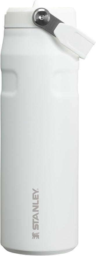 Stanley IceFlow Flip Straw 2.0 Water Bottle 24 OZ | Built-In Straw with Larger Opening | Lightweight & Leak-Resistant | Insulated Stainless Steel | BPA-Free | Frost