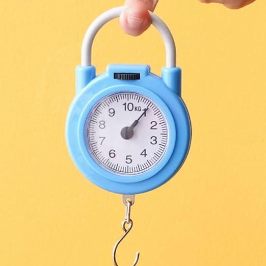 ABOOFAN 2pcs Portable Mini Digital Hanging Weight Scales with Hook High Precision Spring Travel Luggage Scale for Home and On-the-go Small Electronic Weighing Set in Yellow and Blue