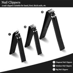 ZIZZON Travel Mini Manicure set Nail Clipper set 10 in 1 Stainless Steel Pedicure Care Grooming kit with Case(Black/Yellow)