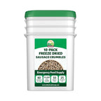 Freeze Dried Sausage Crumbles 10-Bag Bucket, 85 Oz | Premium Emergency Food Supply 25 Year Shelf Life | Prepper Supplies, Survival Food, Off Grid Living Supplies | Valley Food Storage Packaged in USA