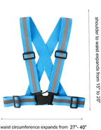 Running Reflective Vest Gear 3 Pack, Adjustable Safety Vest High Visible Reflective Belt Straps Night Walking Vest