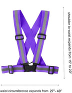 Running Reflective Vest Gear 3 Pack, Adjustable Safety Vest High Visible Reflective Belt Straps Night Walking Vest