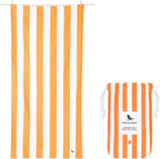 Dock & Bay Beach Towel - Quick Dry, Sand Free - Compact, Lightweight - 100% Recycled - Includes Bag - Cabana - Ipanema Orange - Large (160x90cm, 63x35)