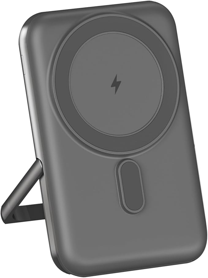 EKR for Magsafe Portable Charger,10000mAh PD20W Magnetic Wireless Power Bank,Fast Charging Battery Pack with Zinc Alloy Stand,Compatible with iPhone 16/15/14/13/12 Series,Samsung Android Series B