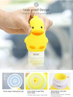 Cute Silicone Travel Size Bottles Set for Toiletries, BPA Free, Leak Proof Squeezable Travel Containers With Built-in Labels, TSA Approved Refillable Travel Essentials Accessories (4pcs)