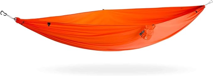 KAMMOK: Roo Single Hammock | Made from Strong & 100% Recycled Water Resistant Ripstop Fabric | Comfortable, Packable, Lightweight (Lifetime Adventure Grade Warranty), Ember Orange