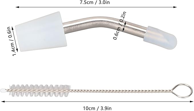 Stainless Steel Extended Kettle Spout with 10cm Brush, Coffee Kettle Spout for Home Kitchen Outdoor Use