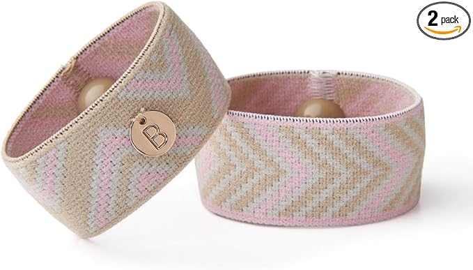 Blisslets Acupressure Relief Band - Cartagena Collection - Parentage (Rosewater/Camel, Less Than 5 5/8")