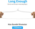Armpow 34 inch White Zip Ties Heavy Duty 40 PCS, 250LBS Ultra Exclusive Strong Plastic Wire Ties, Large Cable Ties Extra Long Tie Wraps, Indoor and Outdoor UV Resistant