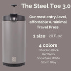 Steel Toe 3.0 Travel Coffee Press - Brew 20 fl.oz On The Go - No Spill Lid, Double Wall Vacuum Insulated Stays Hot for Hours, French Press Coffee (Snowflake White)