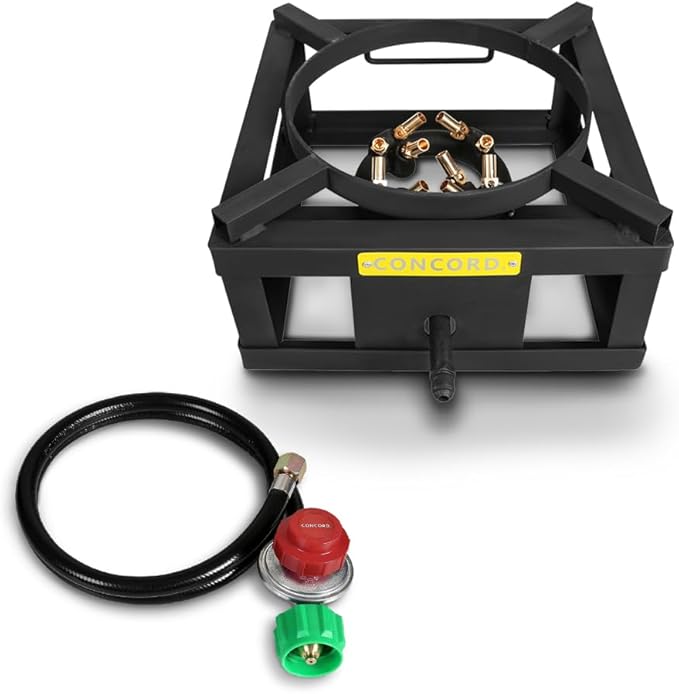 CONCORD THE WOK BLOCK 12" Single Propane Outdoor Burner with Built in Wok Ring. 45,000 BTU Great for Stir Frying, Camping, Use as a Side Burner, and More!