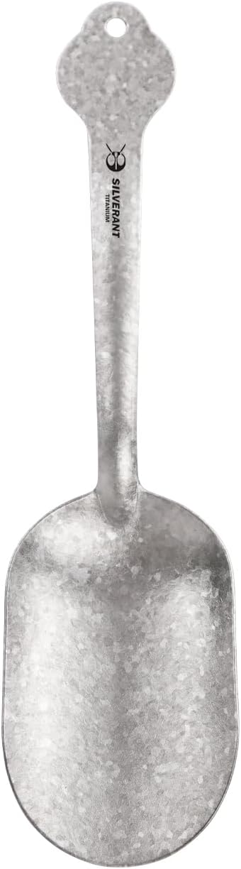 Shovel Spoon Titanium Reuseable Dessert Spoon for Ice Cream Tea Coffee Pudding Yogurt (Tea Scoops - Crystallized)