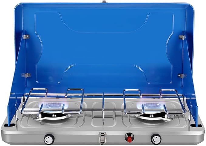 Camplux Propane Camping Stove 20,000 BTU, Camping Stoves 2 Burners with CSA Certification