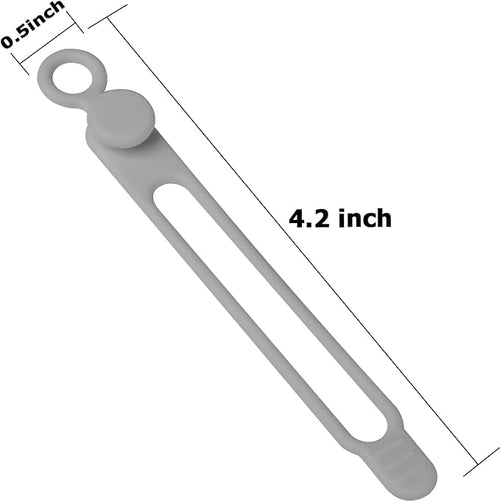16Pcs Silicone Cable Straps Wire Organizer for Bundling Earphone, Phone Charger, Computer Cords, Reusable Cable Ties Cord Organizer in Home,Office,Kitchen,School(Grey)