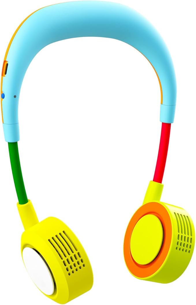 Portable Neck Fan, Hand-Free Fan, 5 Speeds, Foldable, Twistable, Lightweight, Rapid Cooling, Fashion, Quiet, Rechargeable, Summer Gift (Light Blue Green)