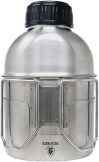 The Pathfinder School Metal Canteen Cooking Set - Survival Gear - Camping Essentials Mess Kit - Military Grade Outdoor Eating Kit - Hiking and Trail Cook Set