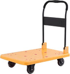 Heavy Duty Folding Hand Truck Cart Portable Moving Cart with 360° Swivel Wheels for Easy Transport of Luggage & Warehouse Items Large Yellow Design
