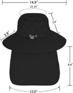 Sun Hats for Men Women Fishing Hat UPF 50+ Breathable Wide Brim Bucket Hats Summer UV Protection Safari Hat with Neck Flap