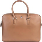 REV_UP! Premium Leather Business Briefcase, Executive Laptop Bag with Dual Handles, Professional Office Document Carrier