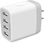 USB Charger Adapter, 2-Pack AILKIN 4.8A 4-Muti Port Phone Wall Plug Fast Charging Block Box for iPhone 17 16 15 14 13 12 Pro Max 11 SE 10 XR XS, Samsung Galaxy, Moto, LG, Pixel, Power Cube Base Brick