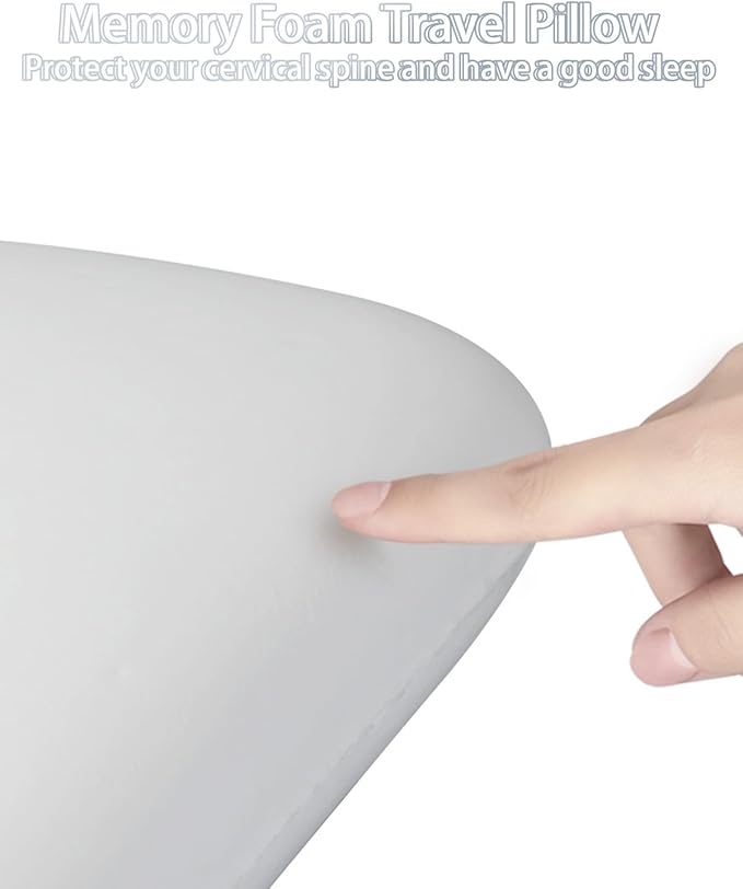 Camping Pillow, Small Pillows for Chair, Memory Foam Travel Pillow for Sleeping with Cool & Breathable Washable Cover Ideal for Travel, Hiking, Airplane and Car - Dark Grey