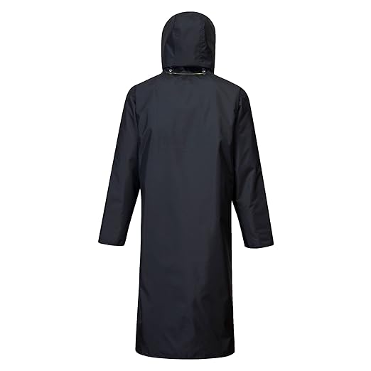 Portwest UH447 Waterproof Reversible Raincoat Hi Vis Reflective Long Safety Rain Jacket Yellow/Black, 5X-Large