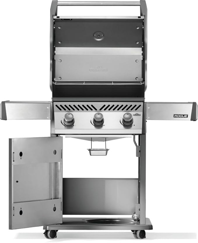 Napoleon Rogue 425 Natural Gas Grill, Stainless Steel, Durable 3-Burner Gas BBQ