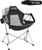 Hammock Camping Chair – Folding Swing Chair with Headrest & Cup Holder, 300 lbs Support, Breathable Mesh, Portable & Lightweight for Outdoor, Camping, Fishing, Patio & Travel