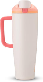 Owala FreeSip Tumbler Insulated Stainless Steel Water Bottle with Built-in Straw and Side Handle, For Travel, Work, School, and Sports, 40oz, BPA Free, Leak Proof, Sparkling Sherbet