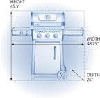 Napoleon Freestyle 365 Propane Gas Outdoor Grill with Range Side Burner, Graphite Grey – 4-Burner BBQ for Versatile Cooking