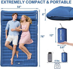 Double Sleeping Pad Camping, 6" Extra Thick Camping Pad with Pillow Built-in Foot Pump Waterproof Inflatable Sleeping Mats for Camping, Backpacking, Hiking,Traveling Tent