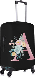 A Alphabet Design Custom Travel Luggage Cover Tag Set TSA Approved Vintage Letter Print Suitcase Protector Men Women (XL 29-32 Inch Luggage)