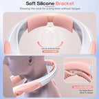 Portable Neck Fan for Girl: No Hair Twisting, Lightweight Personal Fan with 6000mAh Battery Air Volume, 6 Speeds - Rechargeable Wearable Air Conditioner for Girlfriend, Sister (Pink)