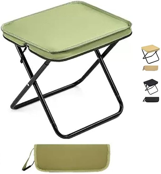 Portable Stool, Camping Chair, Portable Foldable Fishing Stool, Adult Portable Chair, with A Load Capacity of 330 Pounds, Suitable for Camping, Hiking and Fishing (Green)