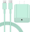 iPhone 14 13 12 Fast Charger 20W PD USB C Wall Charger with 6FT Fast Charging Cable for iPhone 14/14 Pro/14 Pro Max/14 Plus/13/12/11/Pro/Pro Max/Mini/Xs Max/X, iPad - Green