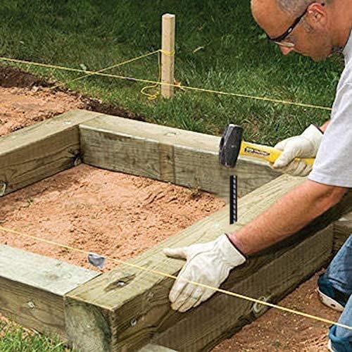 16 Inch Rebar Stakes 30 Pack Heavy Duty Ground Anchors with Chisel Point End Long Straight Steel Tent Stakes 3/8" Thickness Metal Spikes Black Coated for Concrete Timber Camping Garden Plant