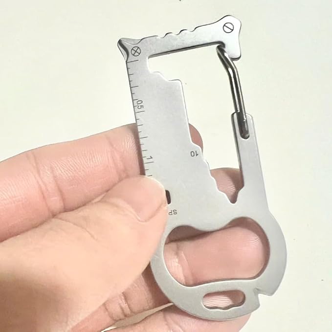 15-in-1 Multi-Tool Keychain – Stainless Steel Pocket Survival Card with Bottle Opener Keychain, Wrench, Ruler – Compact Keychain Multitool for Men,Gift for Dad