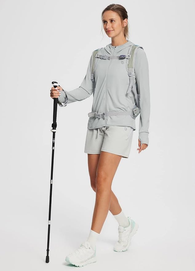 baleaf Women's Sun Protection Jacket Hoodie Clothing Lightweight Long Sleeve Sun Cover Up Shirt